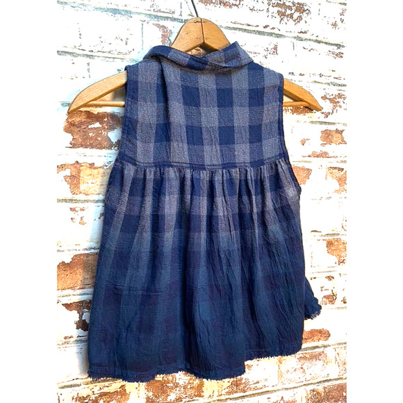 Free People Hey There Sunrise Ombre Plaid Flowing Swing Button Down Tank Top - Picture 9 of 9